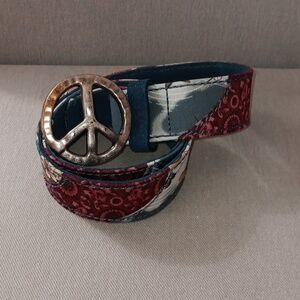 Lucky Brand peace leather floral belt